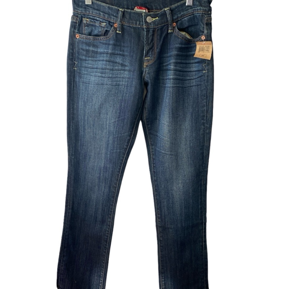 NWT Lucky Brand Zoe Straight Leg low-rise slim fit dark wash jeans Sz 4/…